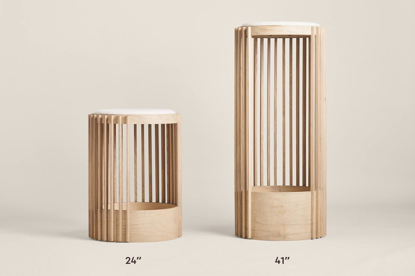 Modern Cat Tree with Faux Shearling Top & Slatted Design