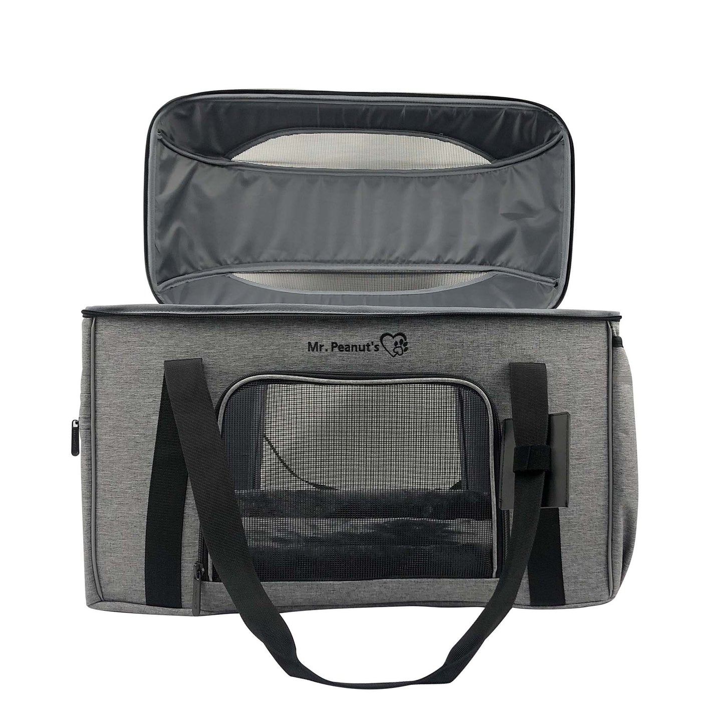 Pet Car Seat & Mobile Travel Crate – Rigid Soft-Sided, Tall Profile (Platinum Gray)