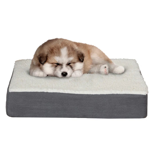 Dual-Layer Memory Foam Crate Mat with Machine Washable Cover