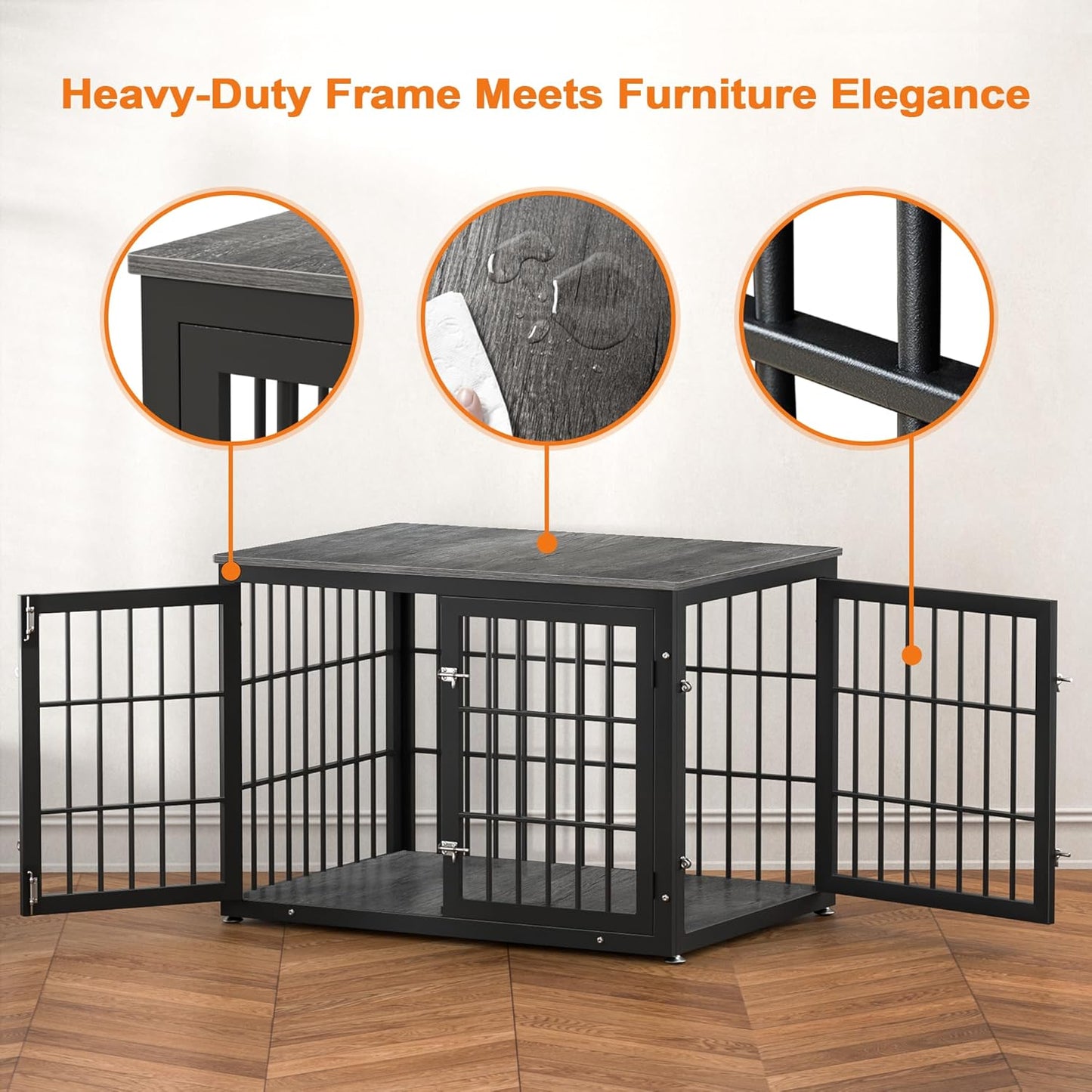 Double Door Dog Crate End Table