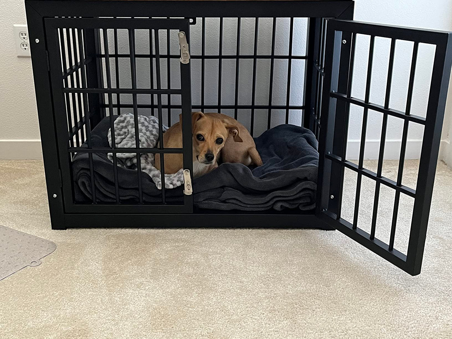 Double Door Dog Crate End Table