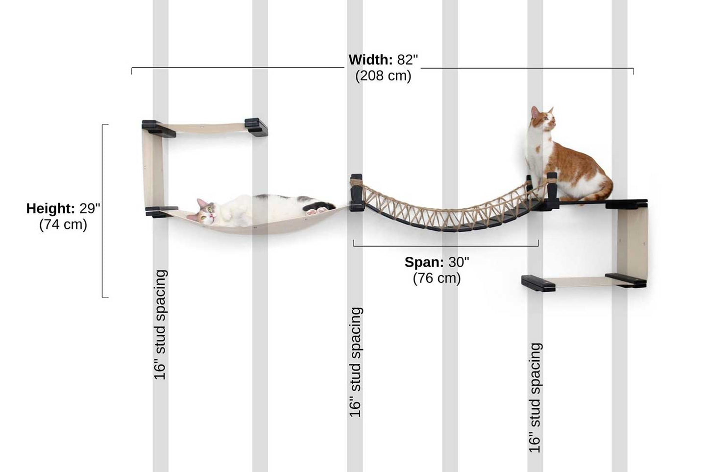 Wide Cat Condo - Multi-Cat Comfort System with Bridge Connection