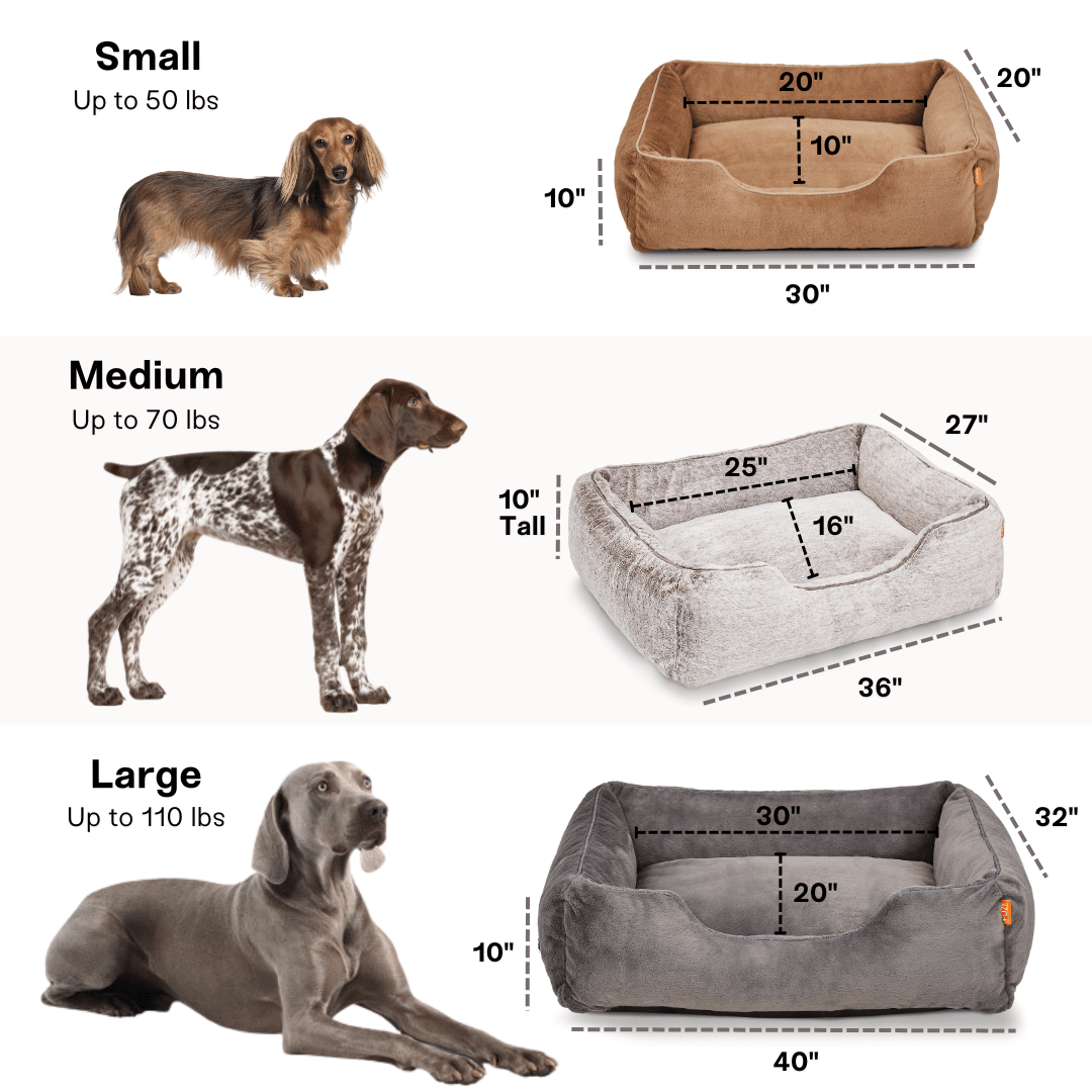 Orthopedic Bolster Dog Bed – Faux Fur, Removable Cover (Light Brown)