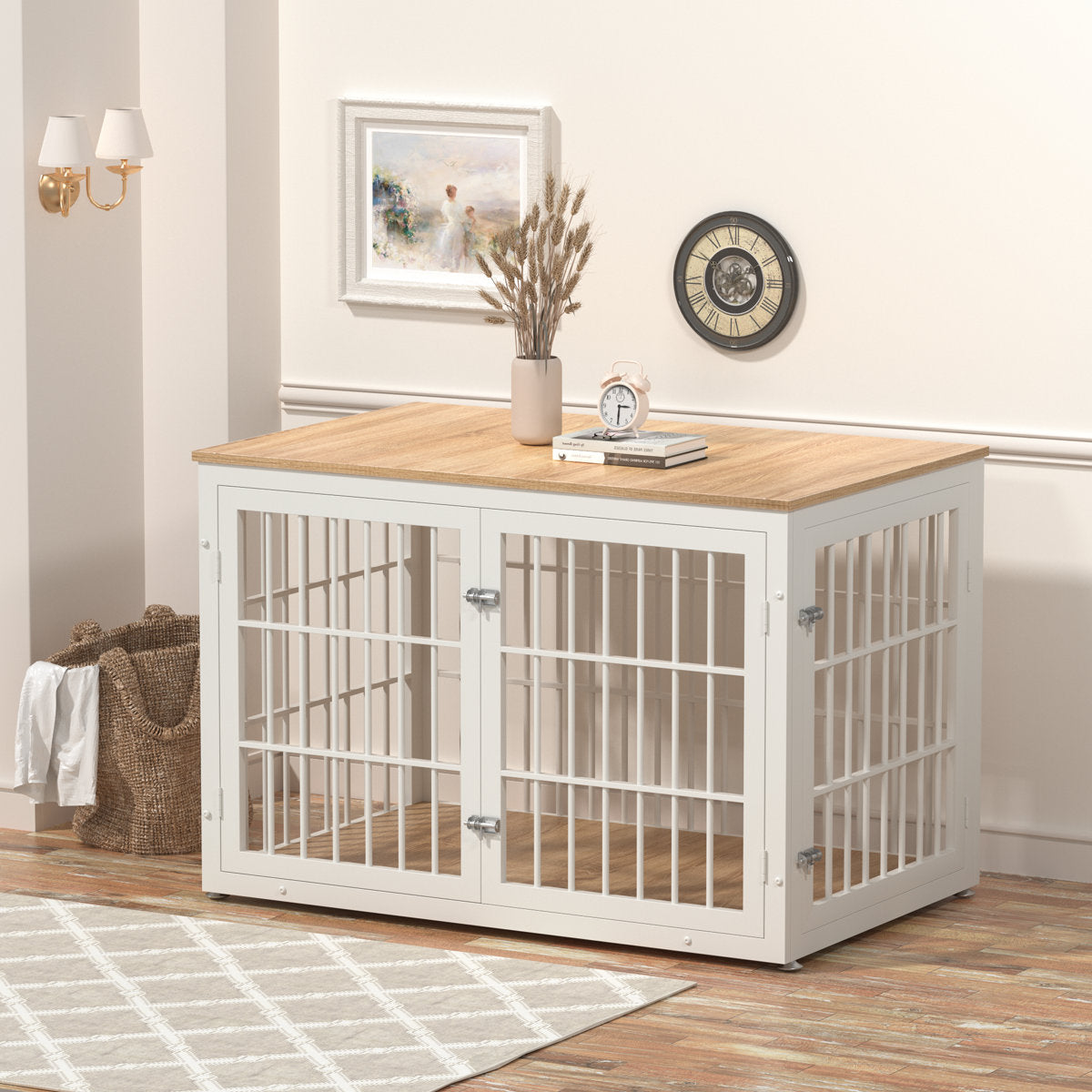Double Door Dog Crate End Table