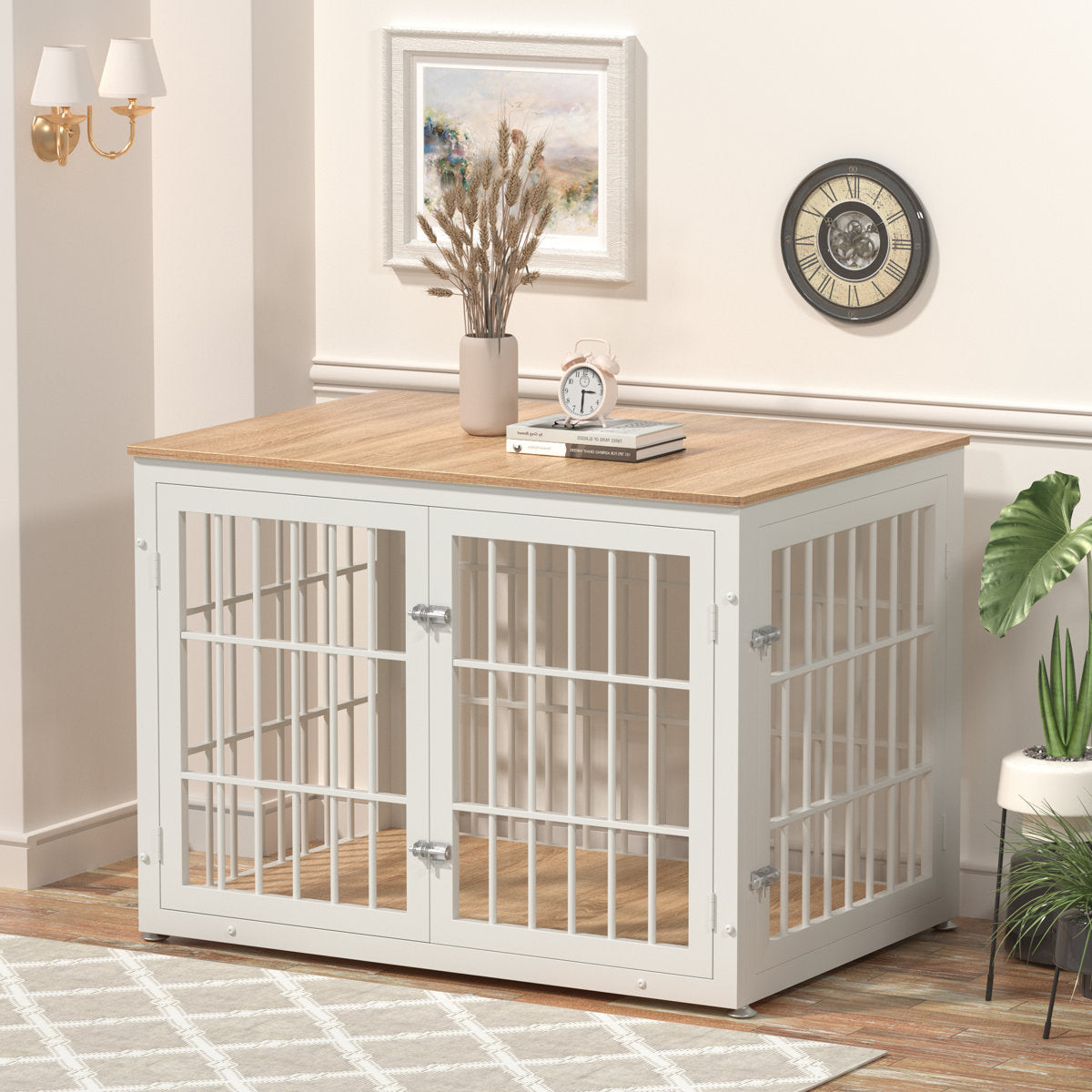 Double Door Dog Crate End Table