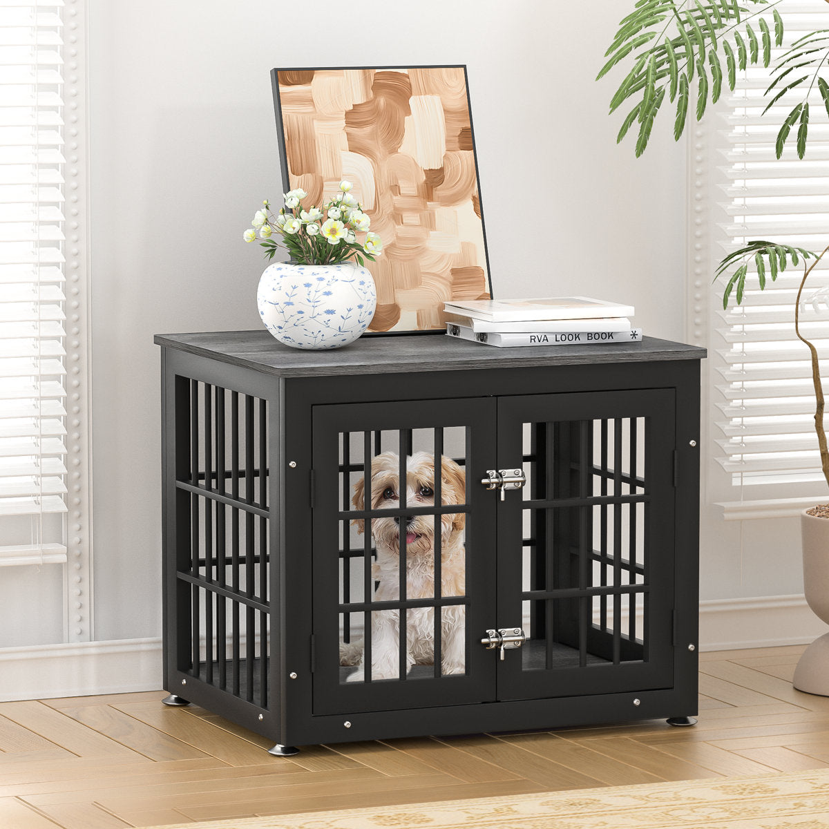 Double Door Dog Crate End Table