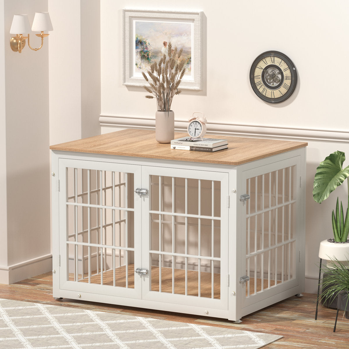 Double Door Dog Crate End Table