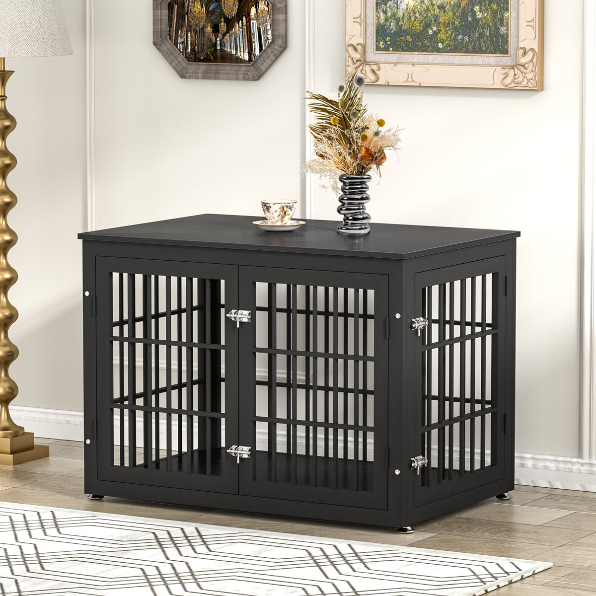Double Door Dog Crate End Table