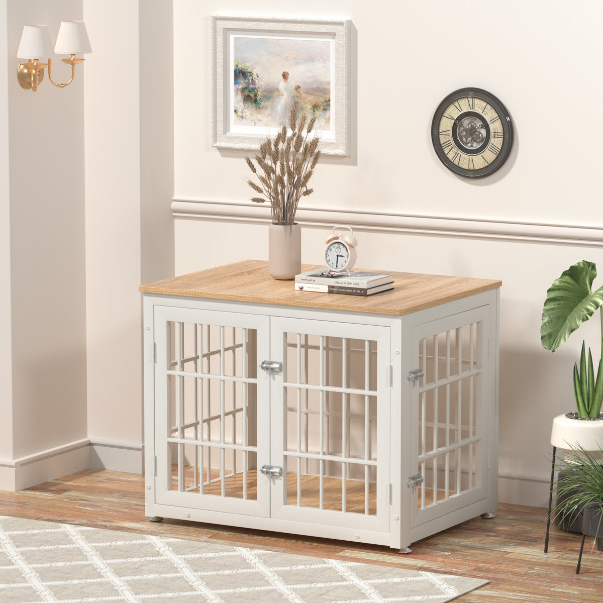 Double Door Dog Crate End Table