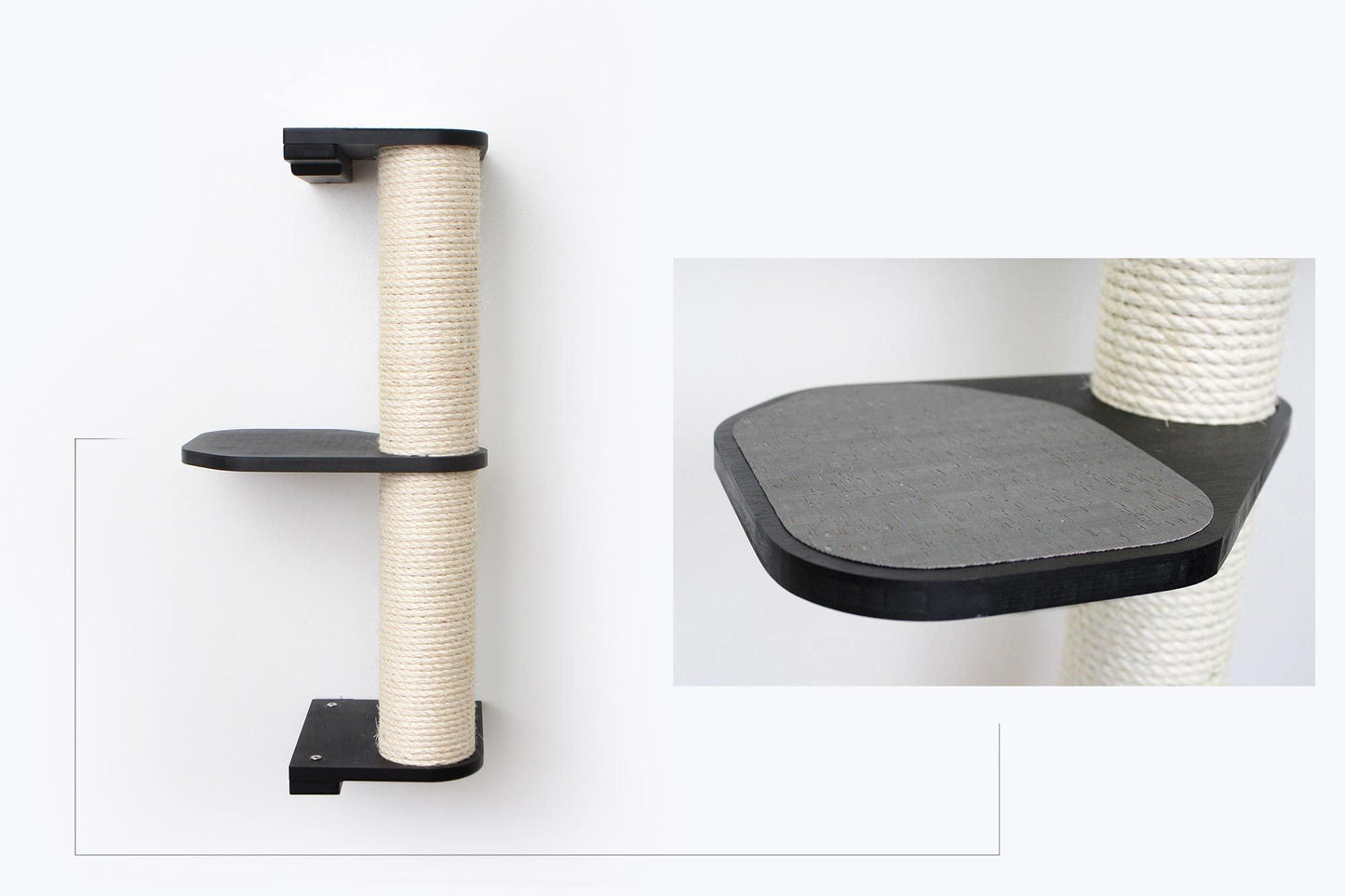 Wall Mounted Cat Scratching Pole with Sisal - Vertical Climbing Tower for Small Spaces