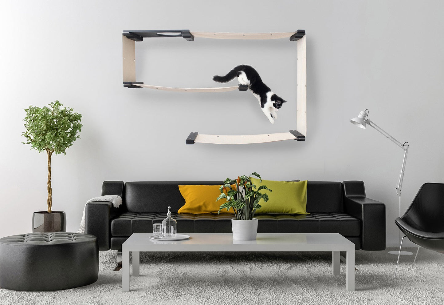 Cat Puzzle Wall System - 3-Tier Mental Stimulation Maze