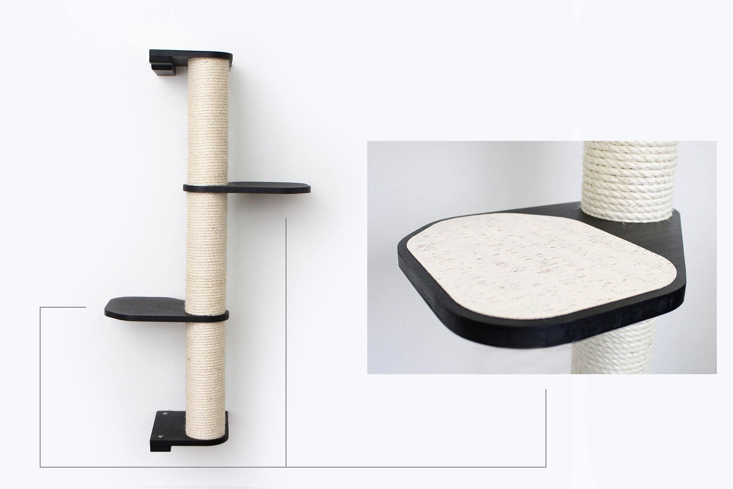 Wall Mounted Cat Scratching Pole with Sisal - Vertical Climbing Tower for Small Spaces