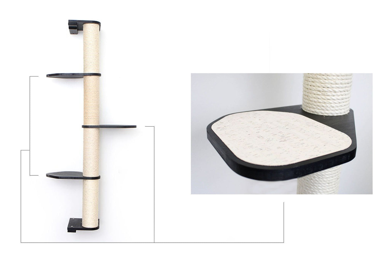 Wall Mounted Cat Scratching Pole with Sisal - Vertical Climbing Tower for Small Spaces