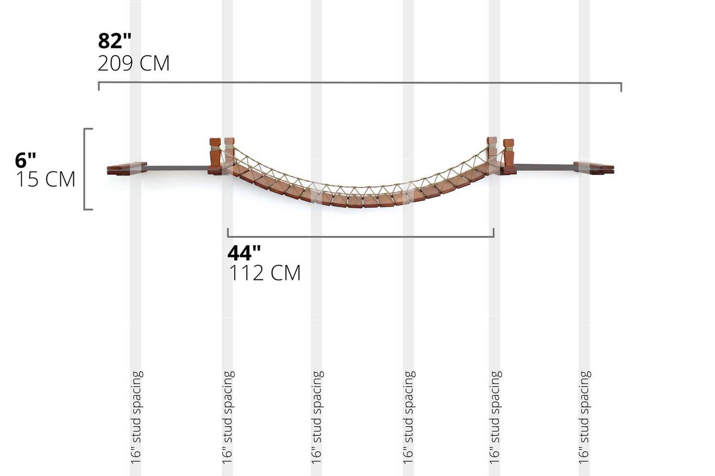 Double Cat Hammock Bridge - Suspension System with Climbing Platform