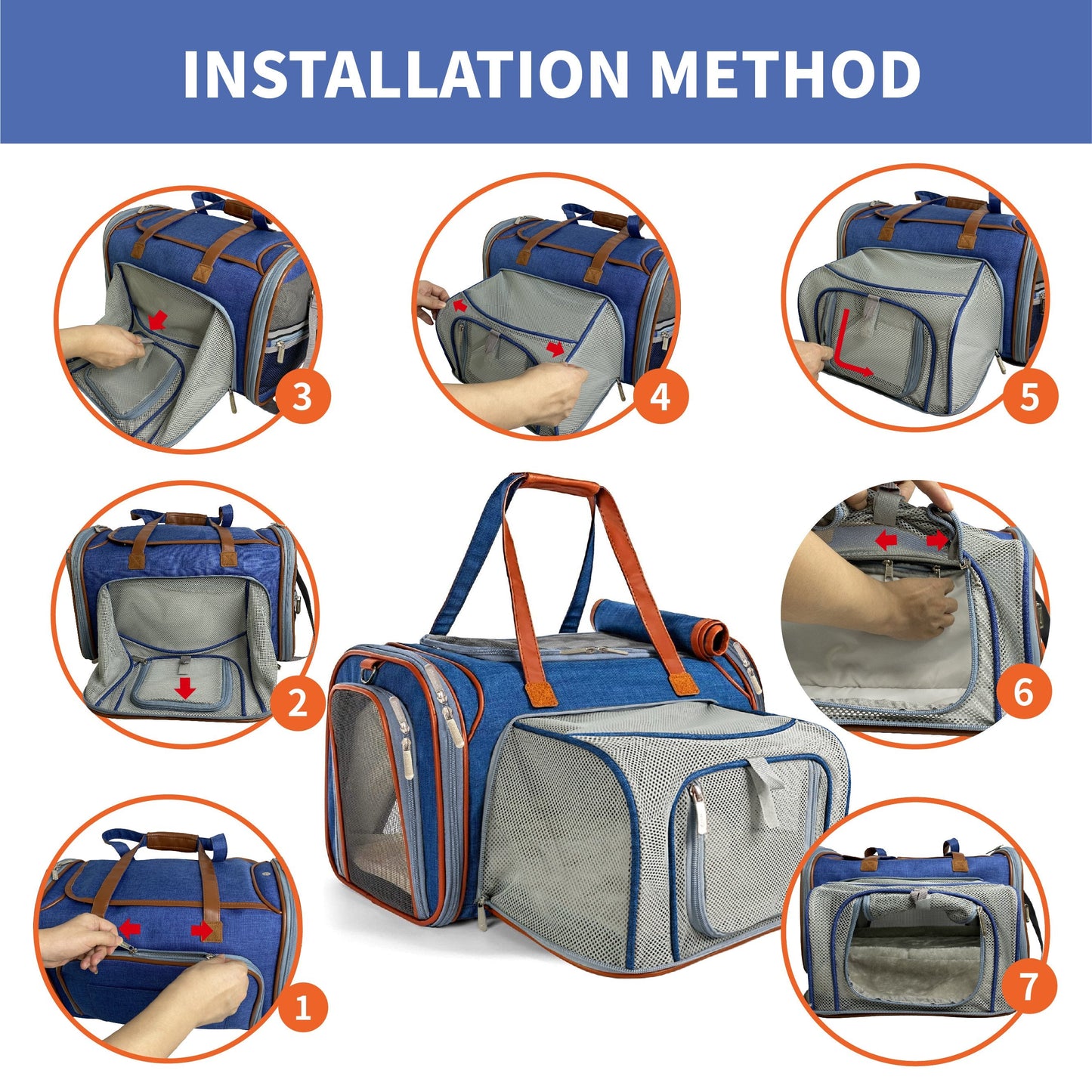 Airline Approved Expandable Pet Carrier – Mini Size, Soft-Sided Travel Tote
