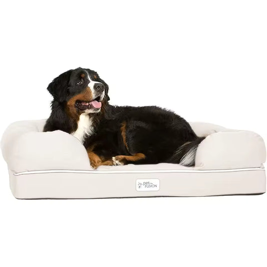 Orthopedic Memory Foam Dog Bed with Bolster Sides