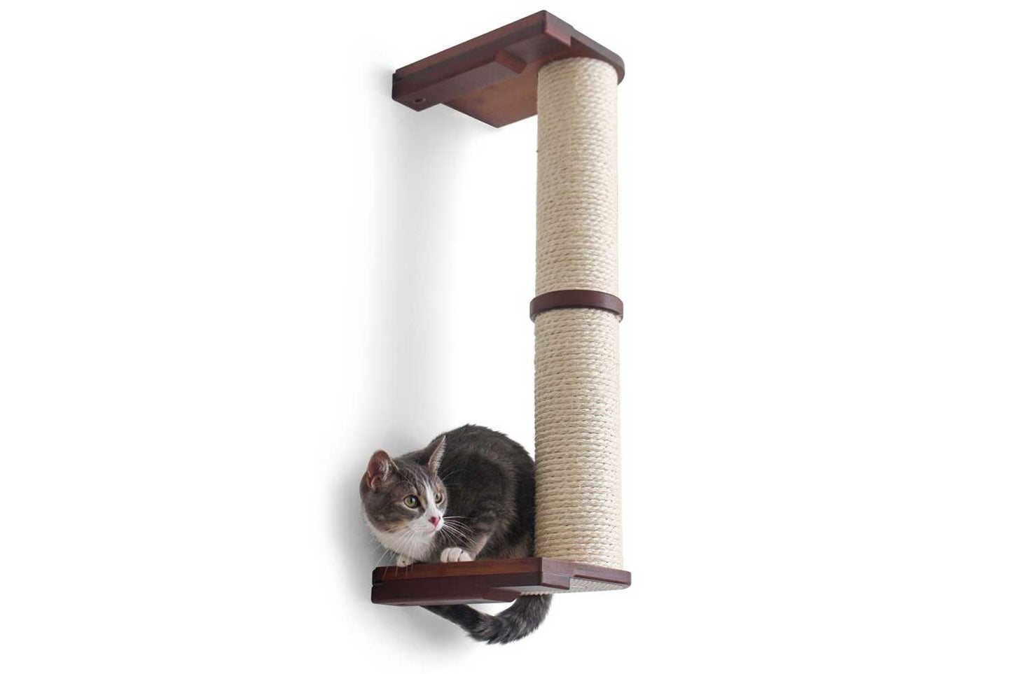 Wall Mounted Cat Scratching Pole with Sisal - Vertical Climbing Tower for Small Spaces