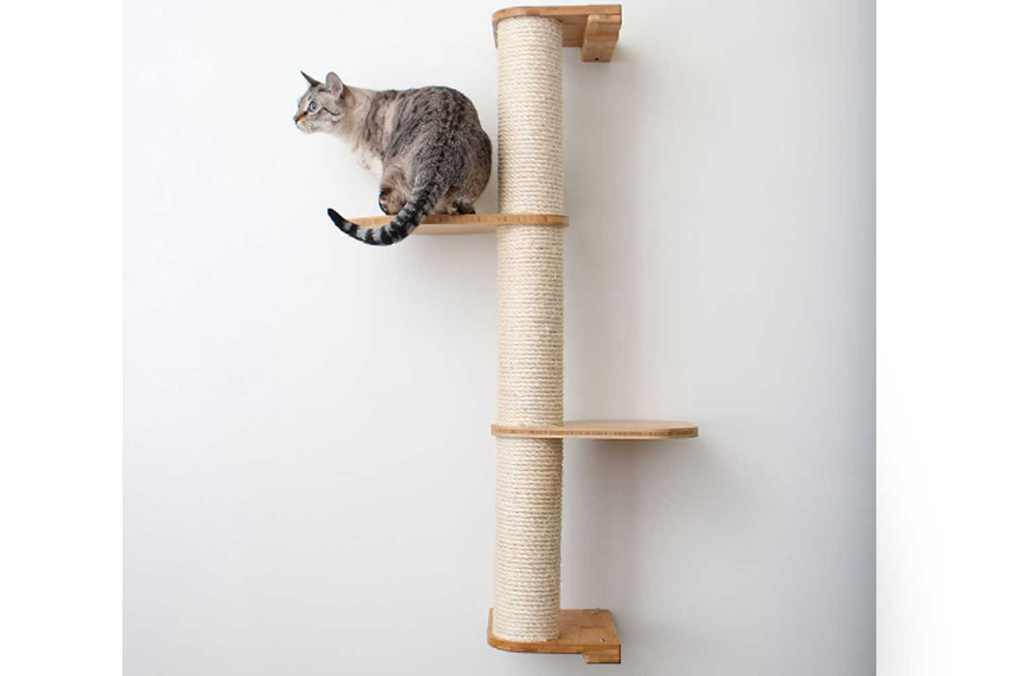 Wall Mounted Cat Scratching Pole with Sisal - Vertical Climbing Tower for Small Spaces