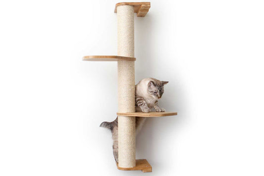 Wall Mounted Cat Scratching Pole with Sisal - Vertical Climbing Tower for Small Spaces