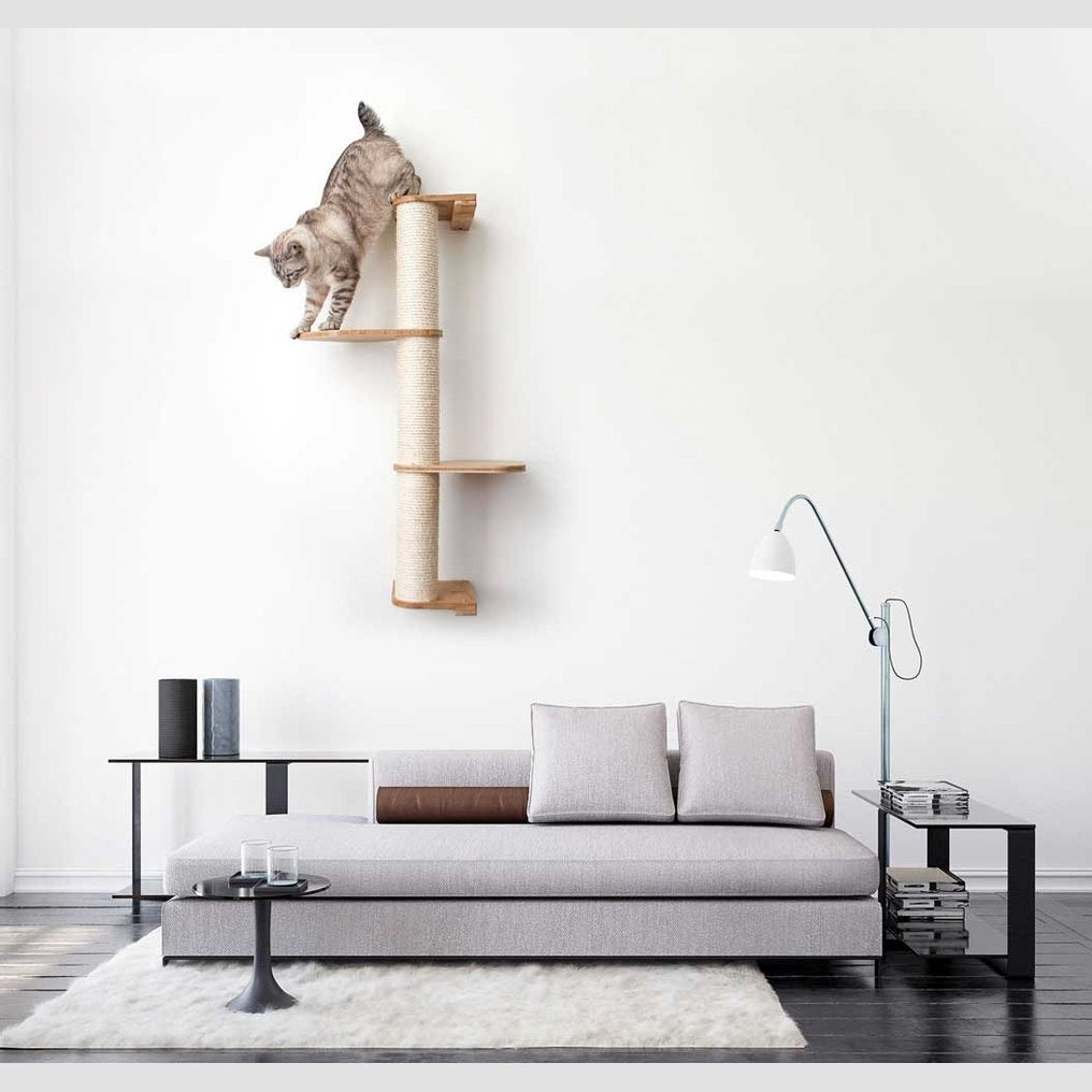 Wall Mounted Cat Scratching Pole with Sisal - Vertical Climbing Tower for Small Spaces