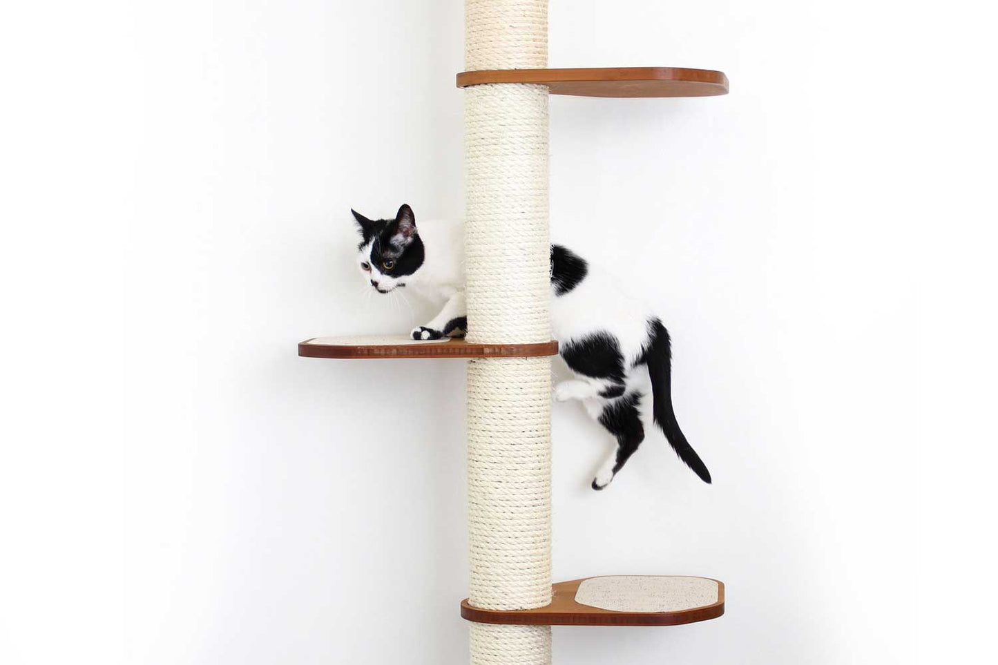 Wall Mounted Cat Scratching Pole with Sisal - Vertical Climbing Tower for Small Spaces