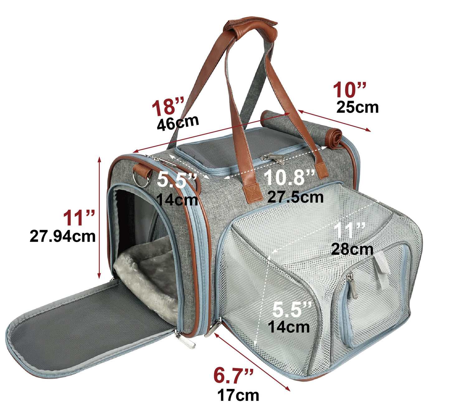 Airline Approved Expandable Pet Carrier – Standard Size, Soft-Sided Travel Tote