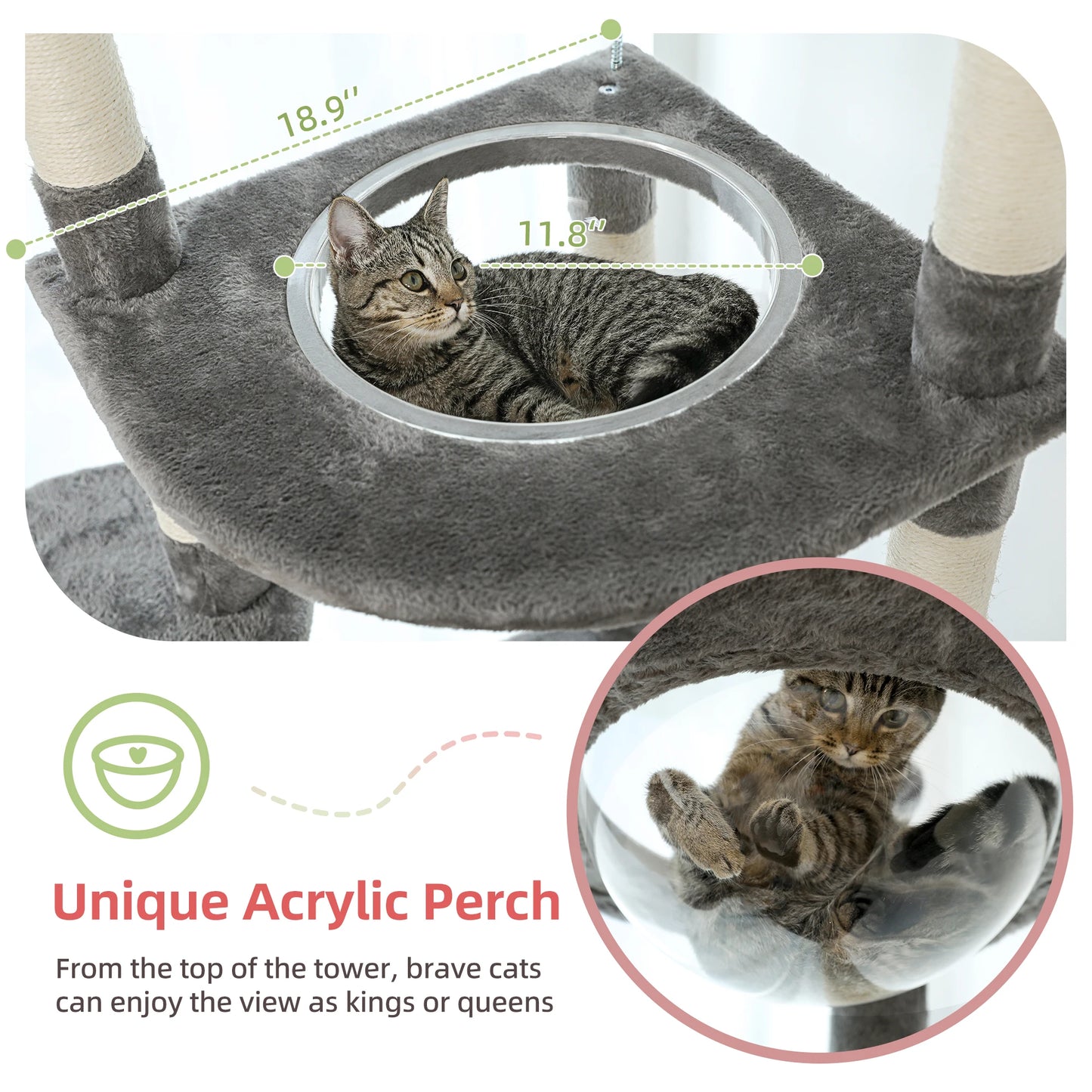 Floor-to-Ceiling Cat- Several Colors | Adjustable 81-108 inches