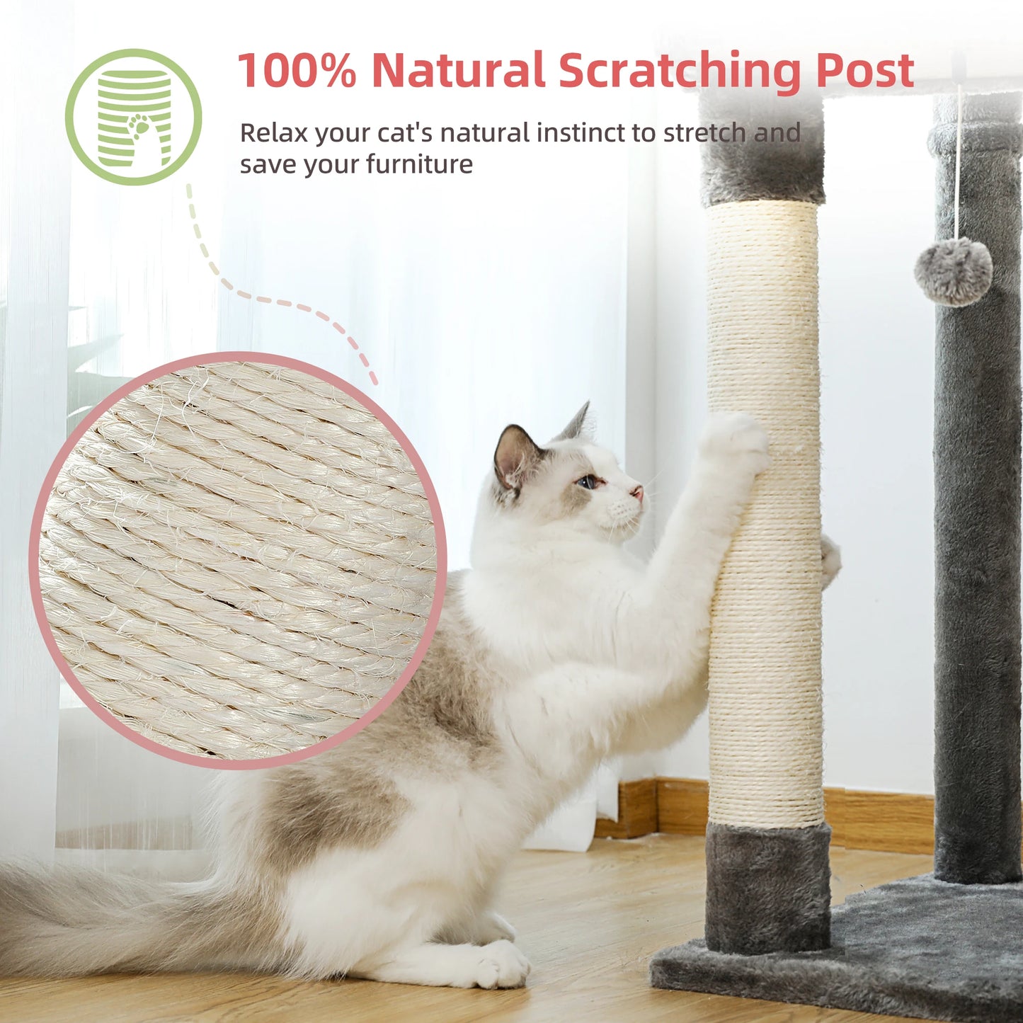 Floor-to-Ceiling Cat- Several Colors | Adjustable 81-108 inches