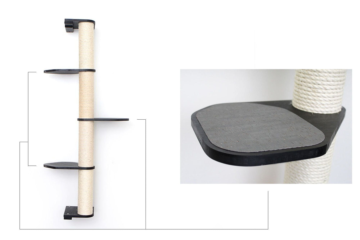 Wall Mounted Cat Scratching Pole with Sisal - Vertical Climbing Tower for Small Spaces