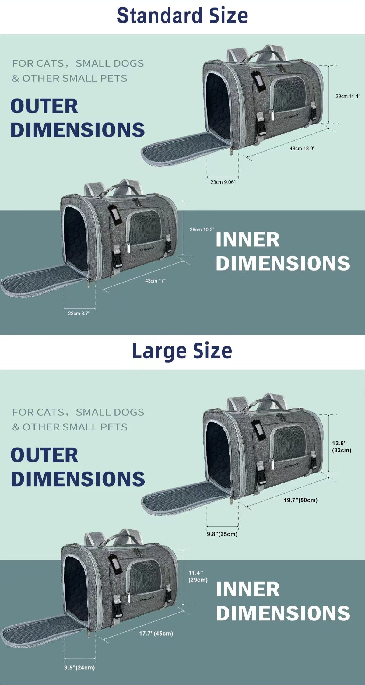 Pet Backpack Carrier Horizontal Design (Monterey Series)