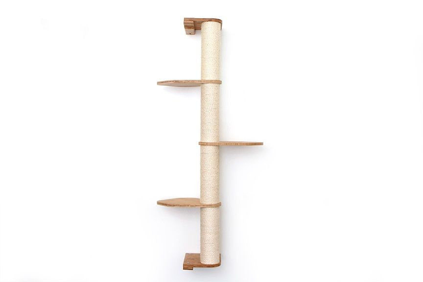 Wall Mounted Cat Scratching Pole with Sisal - Vertical Climbing Tower for Small Spaces
