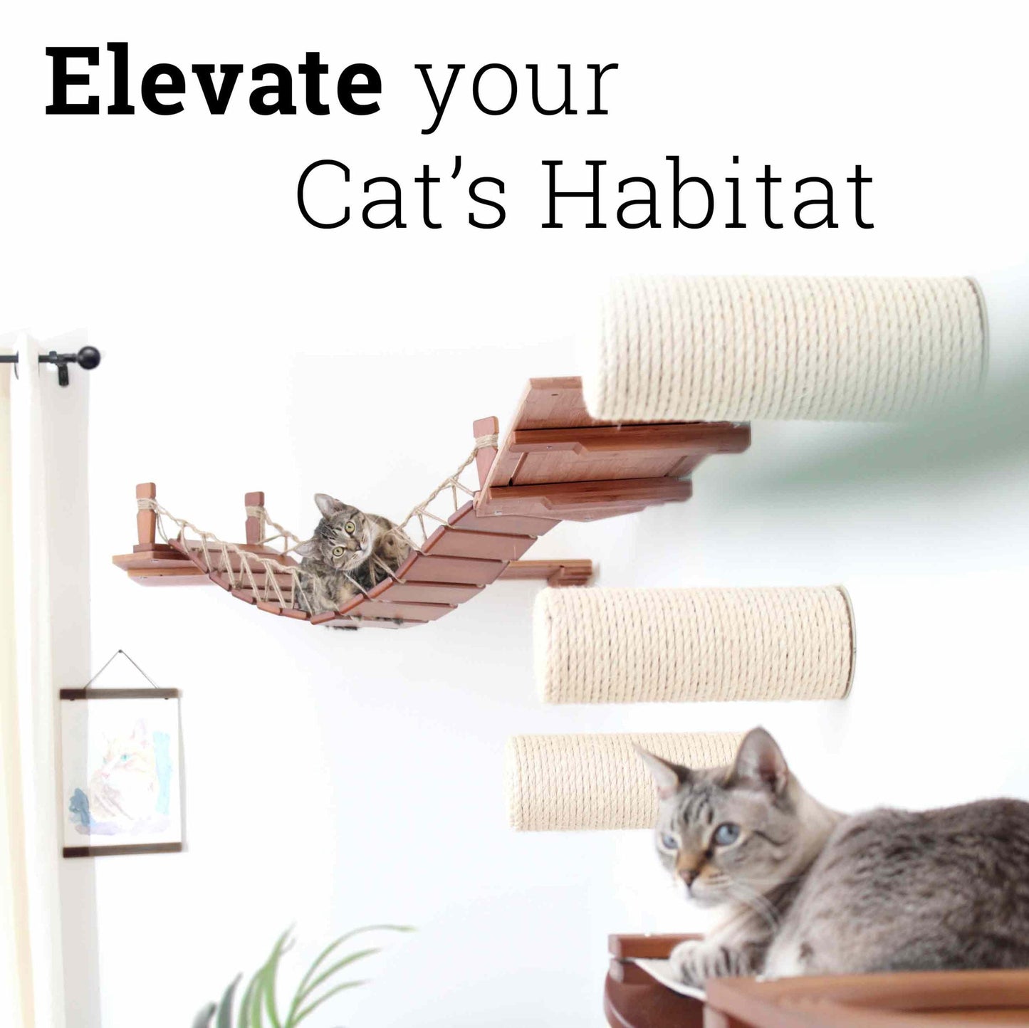 Corner Cat Bridge - Wall-to-Wall Connection System