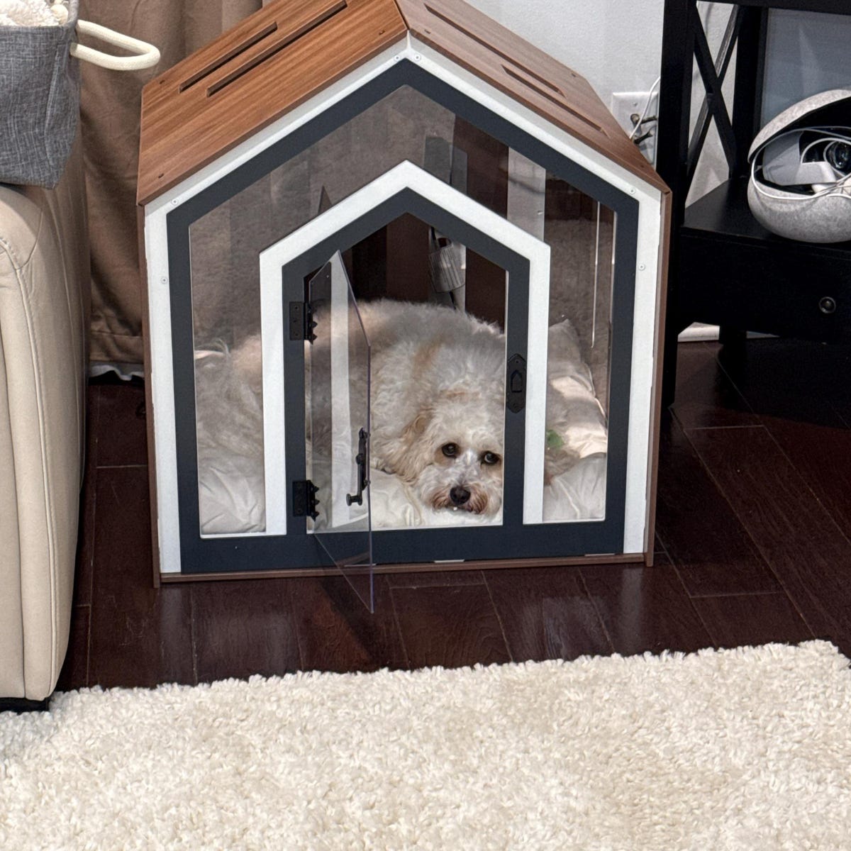 Modern Indoor Pet House & Furniture for Dogs and Cats - Premium Walnut Wood