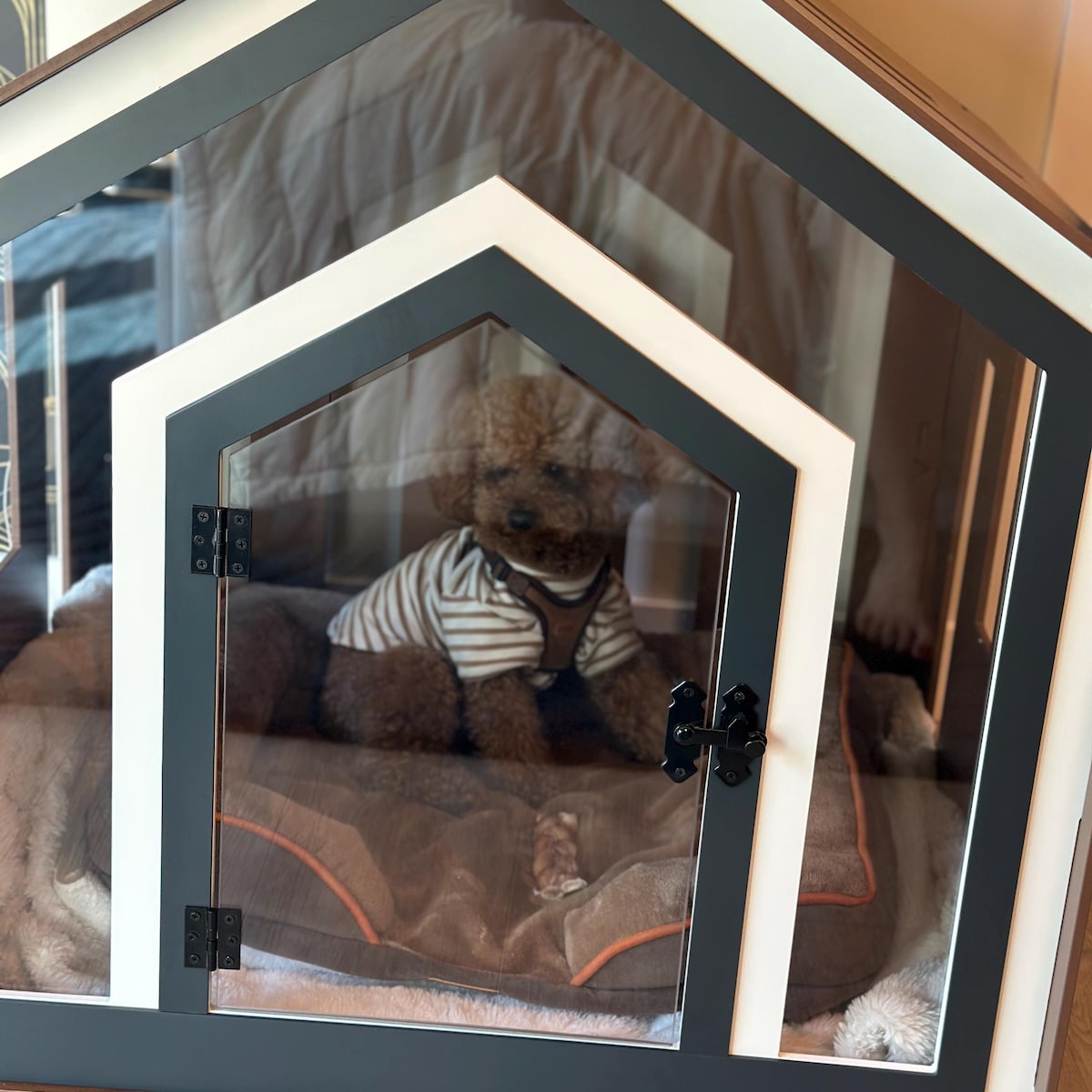 Modern Indoor Pet House & Furniture for Dogs and Cats - Premium Walnut Wood