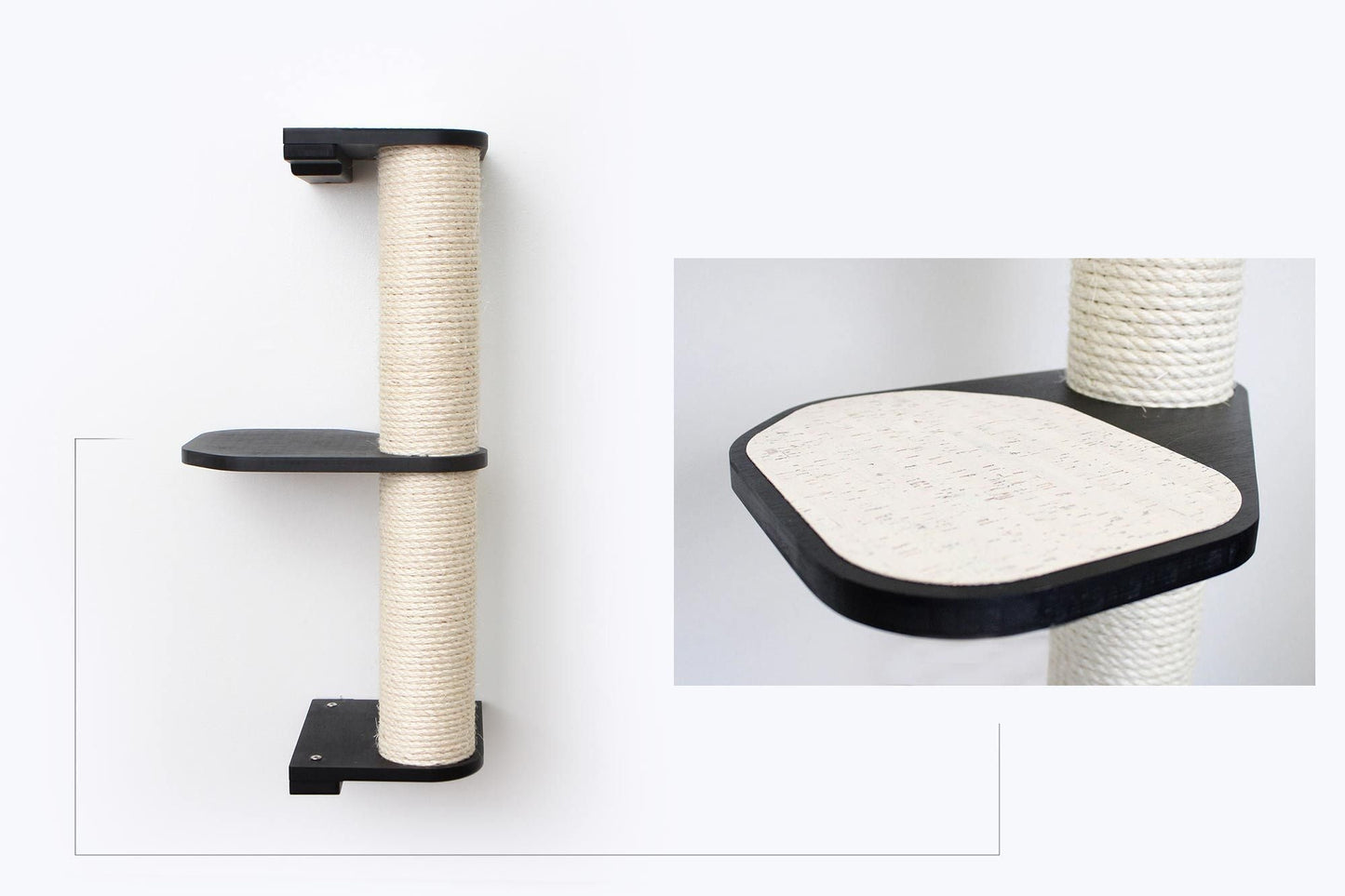Wall Mounted Cat Scratching Pole with Sisal - Vertical Climbing Tower for Small Spaces