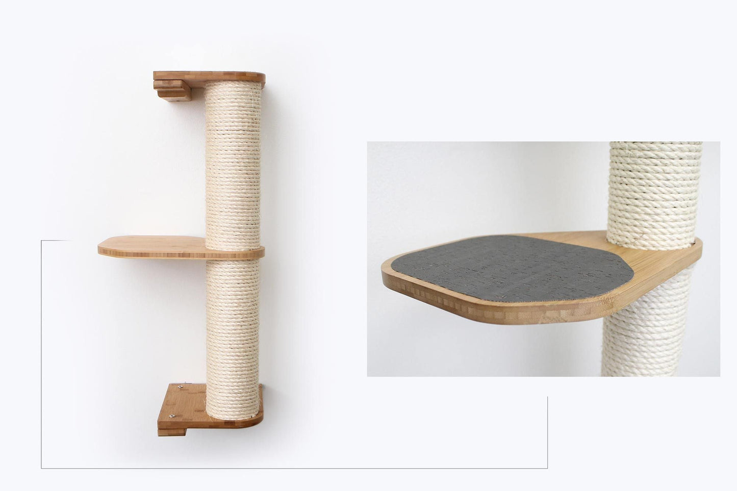 Wall Mounted Cat Scratching Pole with Sisal - Vertical Climbing Tower for Small Spaces