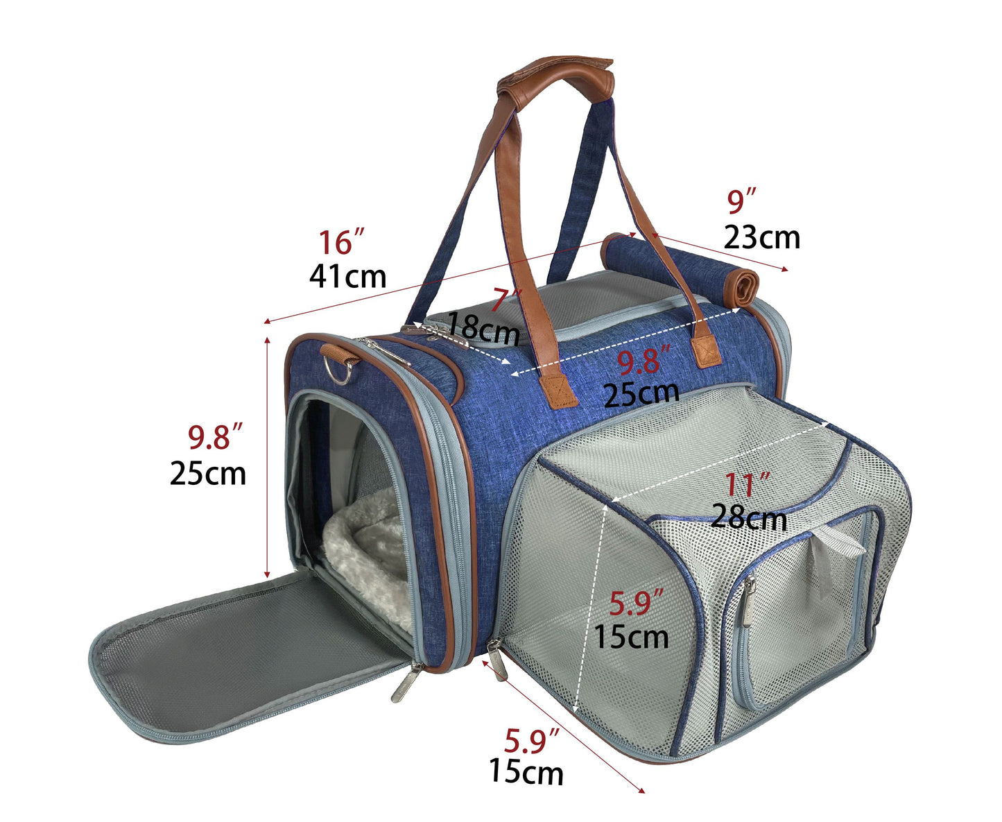 Airline Approved Expandable Pet Carrier – Mini Size, Soft-Sided Travel Tote