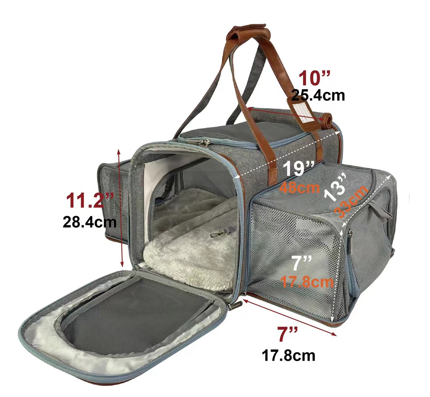 Double Expandable Airline Approved Pet Carrier – XL Size, Soft-Sided