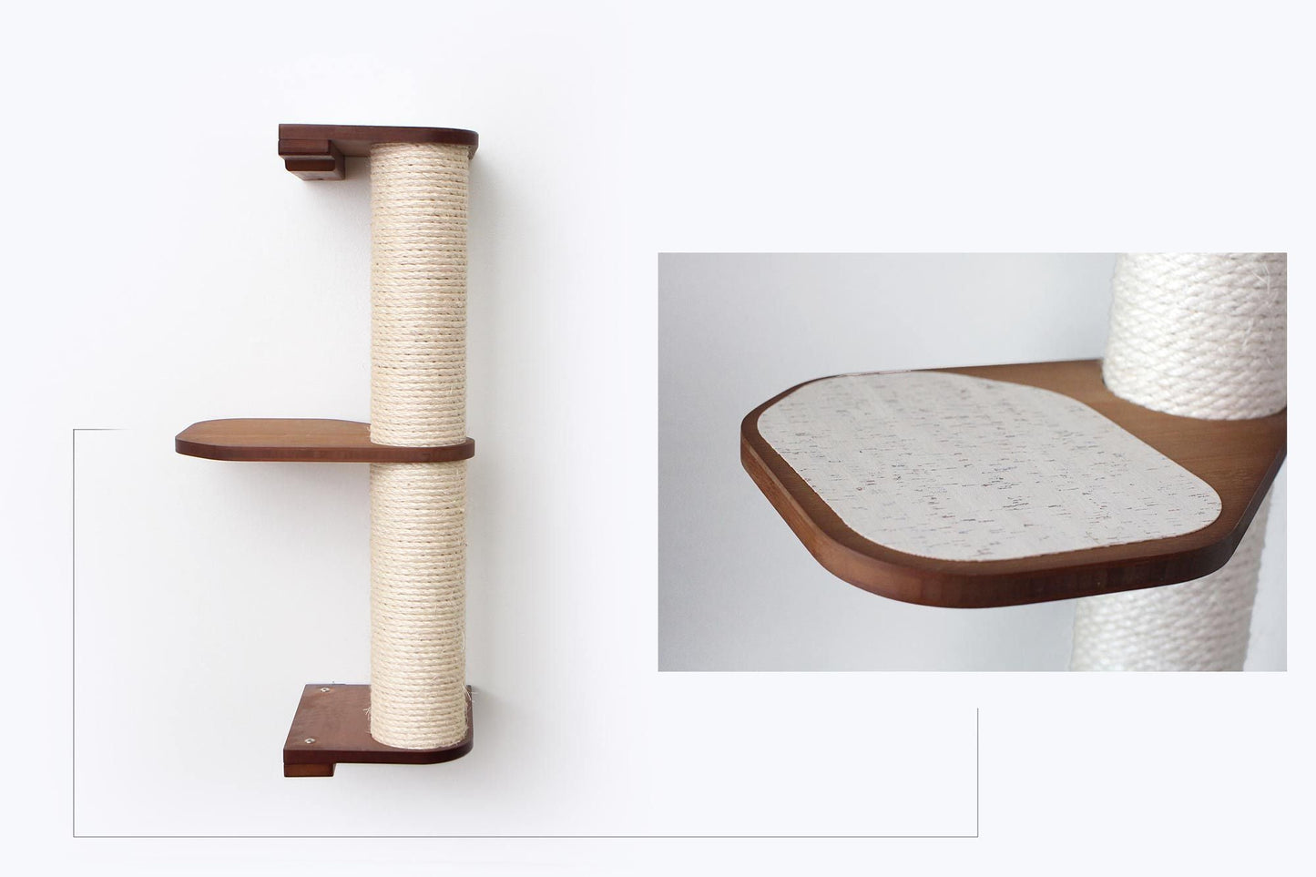 Wall Mounted Cat Scratching Pole with Sisal - Vertical Climbing Tower for Small Spaces