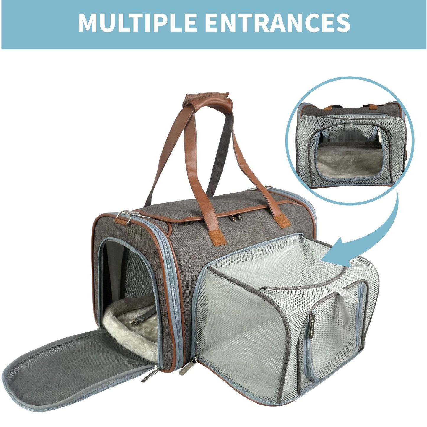 Airline Approved Expandable Pet Carrier – Standard Size, Soft-Sided Travel Tote