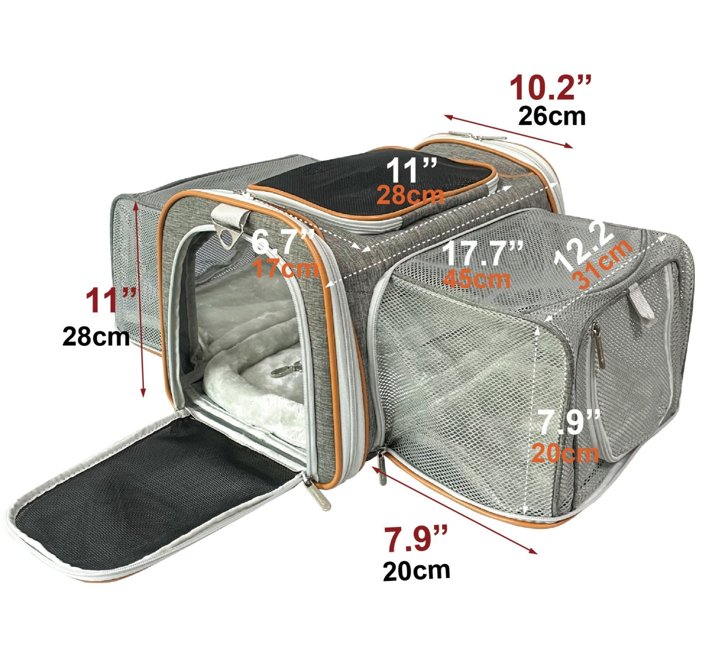 Airline Pet Carrier Soft-Sided Double Expandable (Platinum Series)
