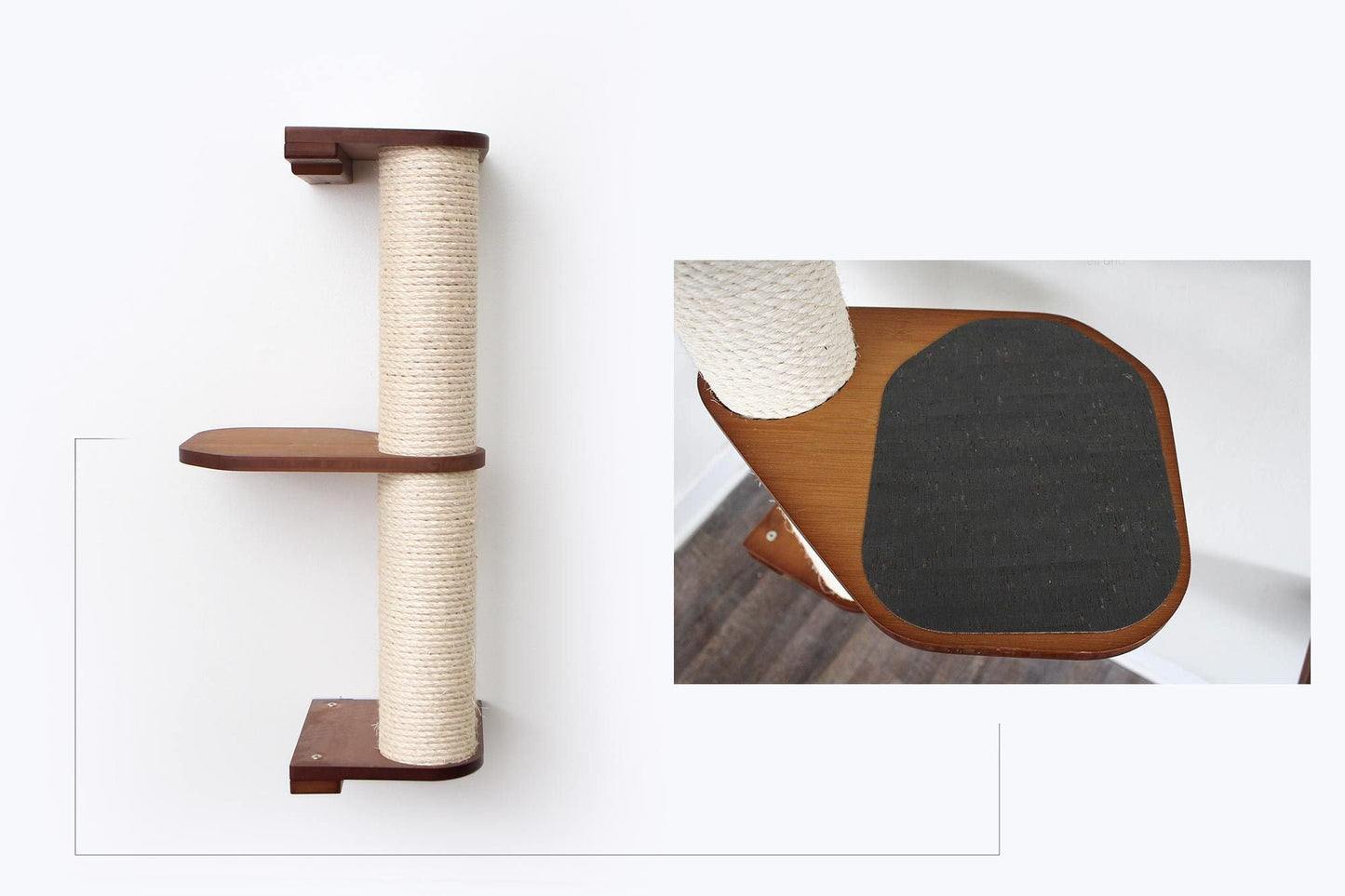 Wall Mounted Cat Scratching Pole with Sisal - Vertical Climbing Tower for Small Spaces