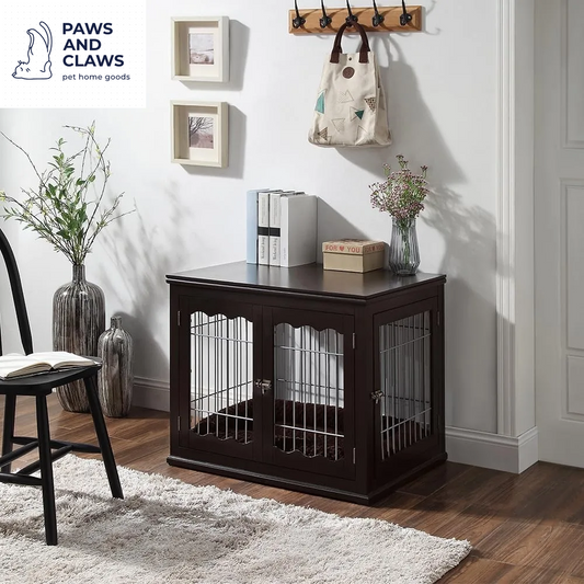 Furniture Style Dog Crate for Medium Dogs, Indoor Aesthetic Puppy Kennel, Modern Decorative Wooden Wire Pet House Dog Cage, Pre