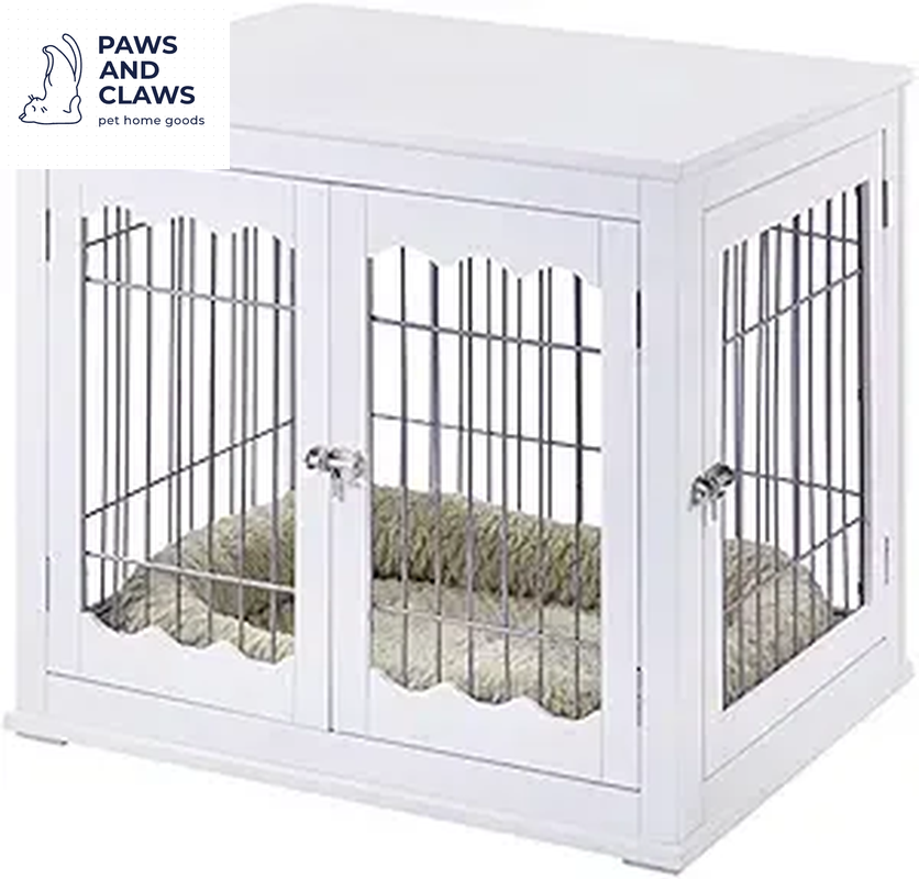 Furniture Style Dog Crate for Medium Dogs, Indoor Aesthetic Puppy Kennel, Modern Decorative Wooden Wire Pet House Dog Cage, Pre