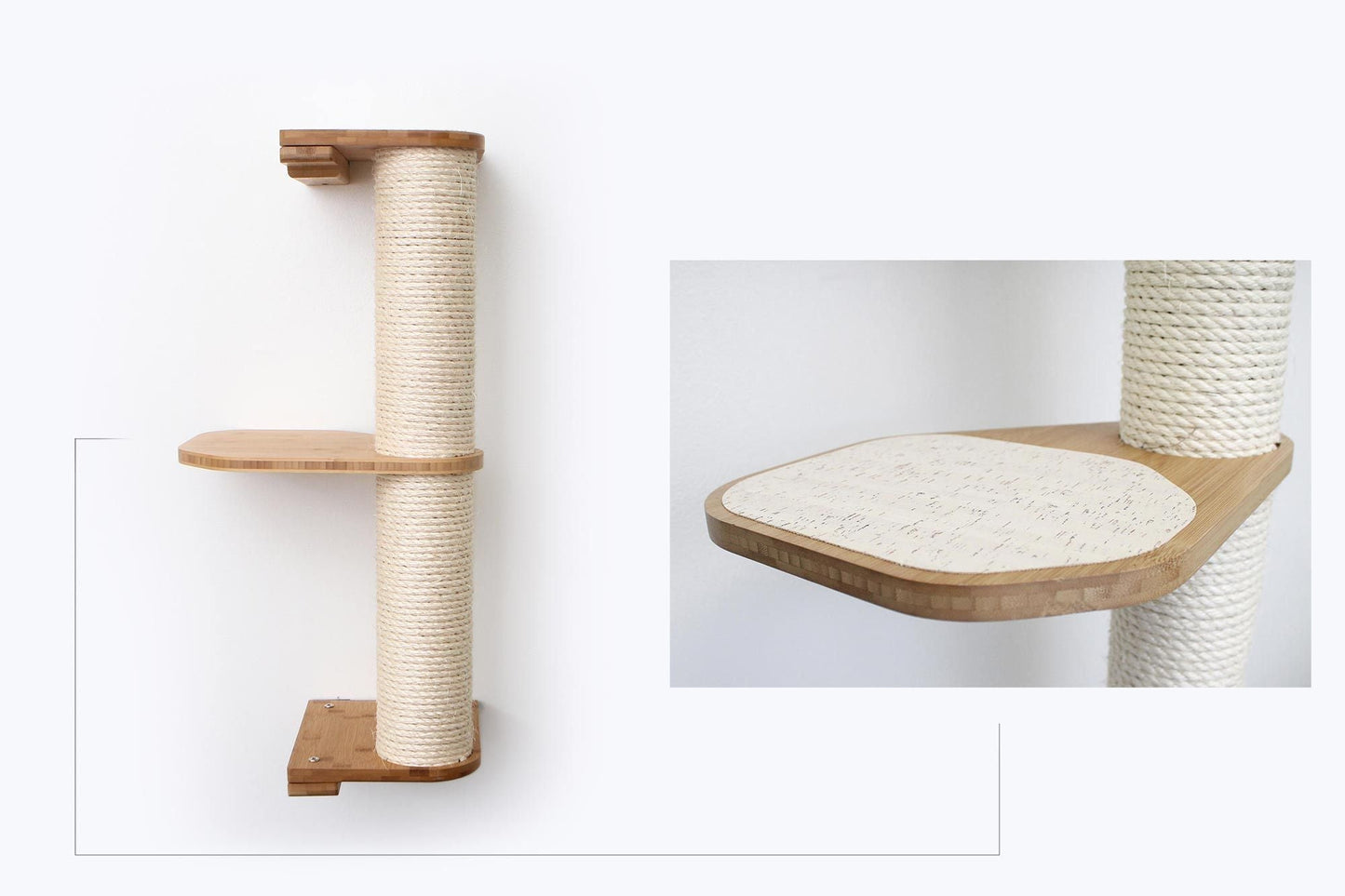 Wall Mounted Cat Scratching Pole with Sisal - Vertical Climbing Tower for Small Spaces