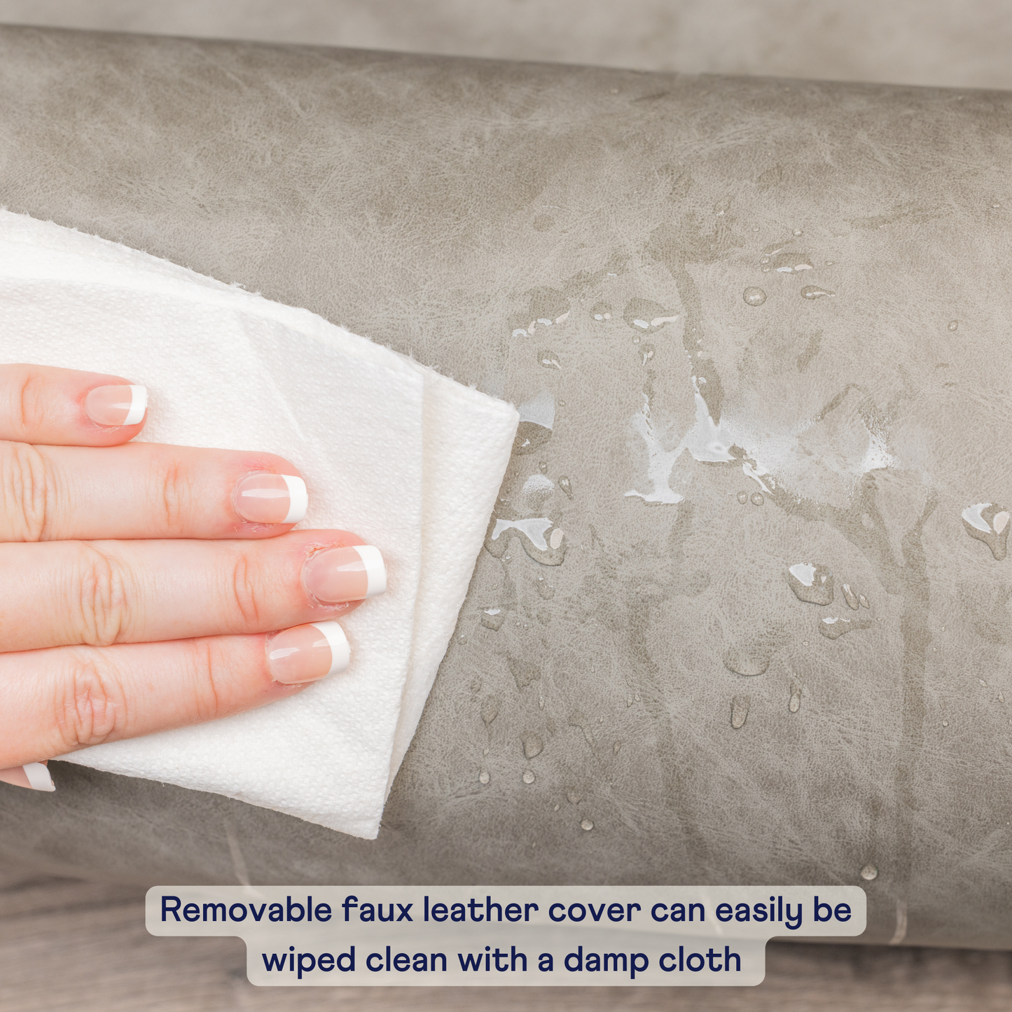 Faux Leather Memory Foam Dog Car Bed | Slate Gray