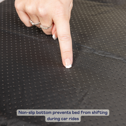 Faux Leather Memory Foam Dog Car Bed -  Black