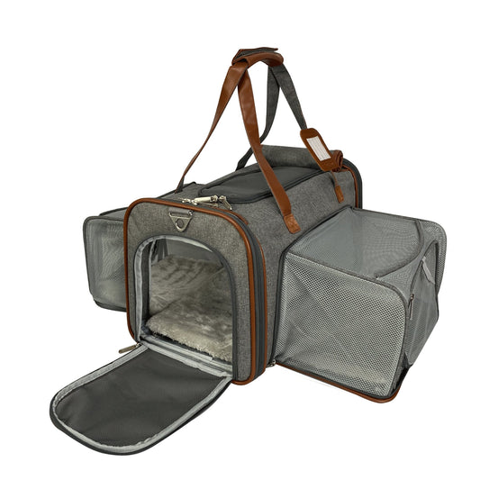 Double Expandable Airline Approved Pet Carrier – Standard Size, Soft-Sided