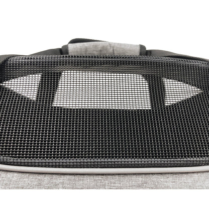 Pet Car Seat & Mobile Travel Crate – Rigid Soft-Sided, Tall Profile (Platinum Gray)