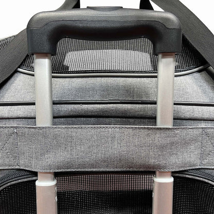 Pet Car Seat & Mobile Travel Crate – Rigid Soft-Sided, Tall Profile (Platinum Gray)